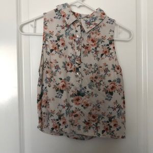 Floral button up crop top